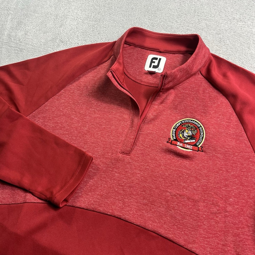 Footjoy Women's Large Red Long Sleeve Quarter Zip Golf Pullover